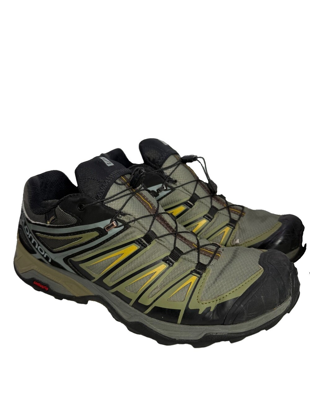 Salomon X Ultra Men’s 11.5 Gore-Tex Contragrip Gray Green Trail Hiking Shoes